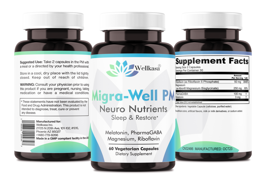 Migra-Well pm 60 Capsules by Wellkasa All three sides