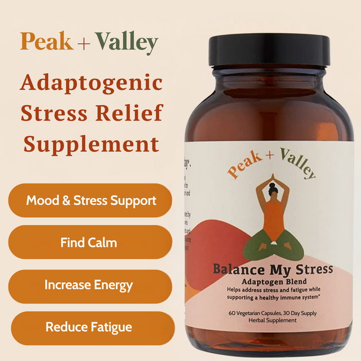 Balance My Stress By Peak + Valley bottle