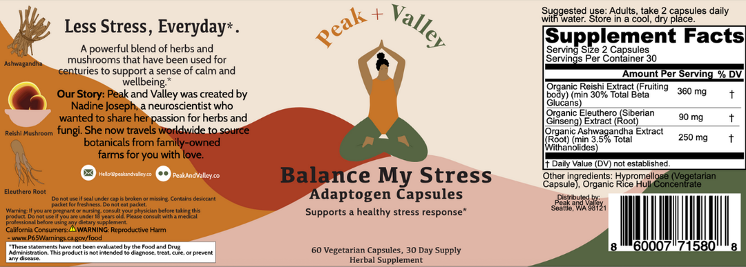 Balance My Stress By Peak + Valley Label