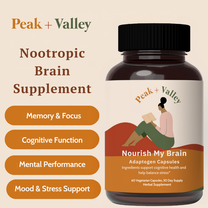 Nourish My Brain  By Peak + Valley bottle