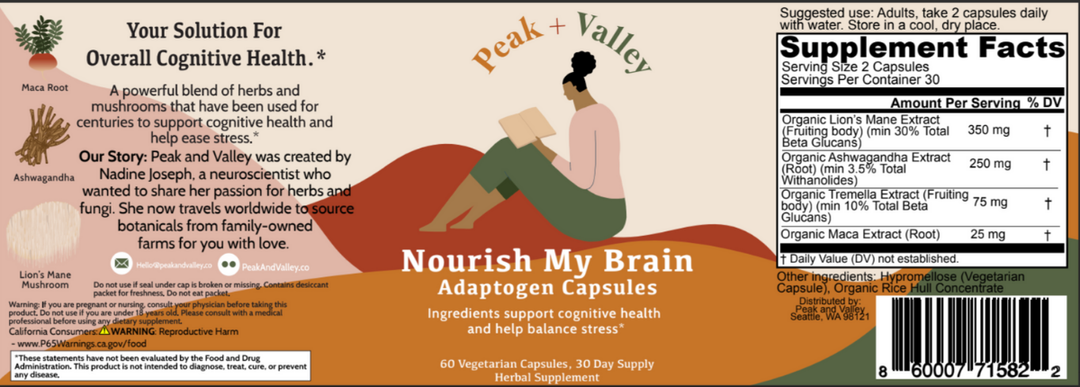 Nourish My Brain  By Peak + Valley Label