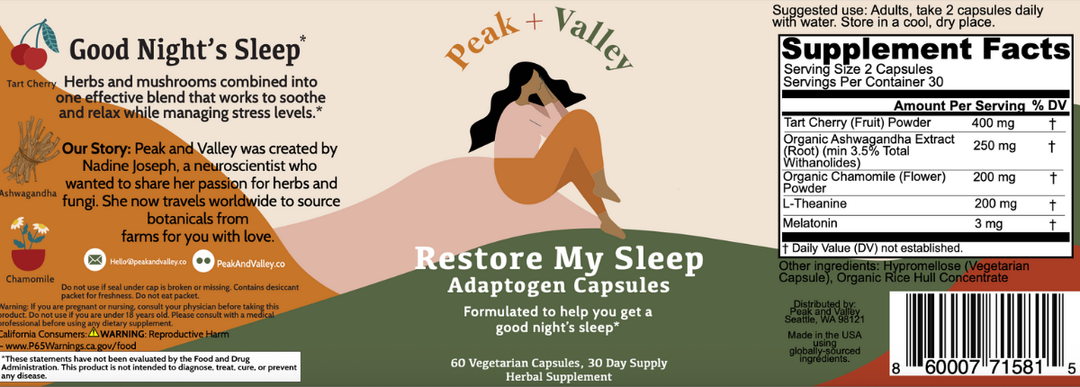 Restore My Sleep  By Peak + Valley Label