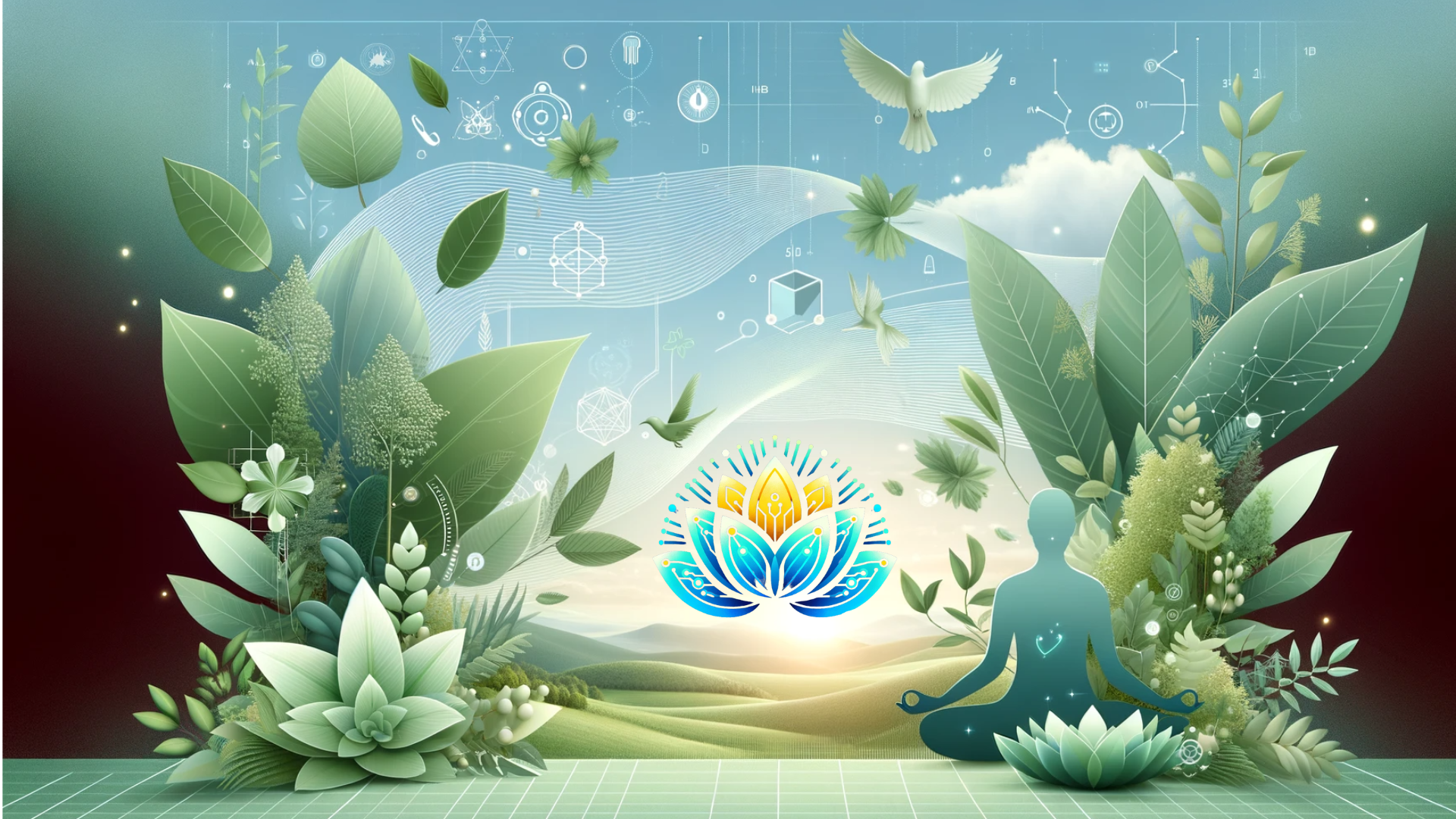 Futuristic graphic with Migra-Well logo showing a blend of technology and migraine wellness
