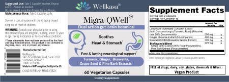 Migra-QWell 60 Capsules by Wellkasa Label 2