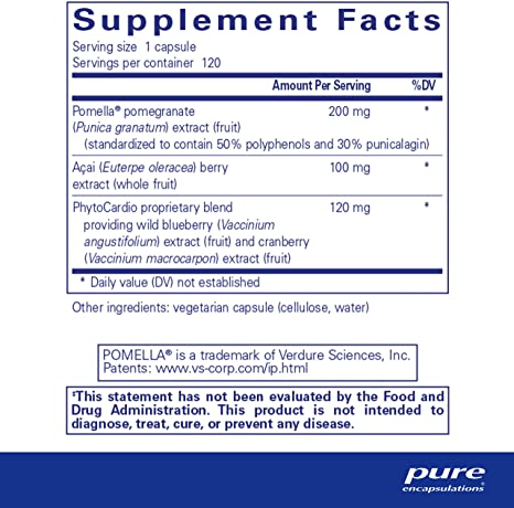 Pomegranate Plus 120 Caps by Pure Encapsulations Label
