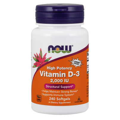 Vitamin D-3 2000IU 240 Soft Gels by NOW Foods